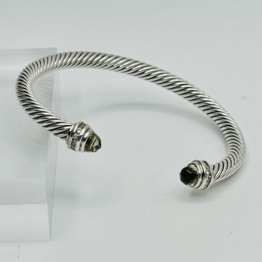 David Yurman 5mm Prasiolite Cable Bracelet With Diamonds